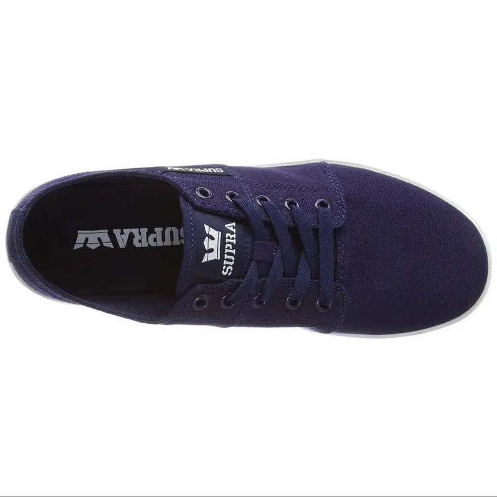 Supra Stacks ll D canvas skate shoe mens 7.5 midnight/white navy blue - Picture 2 of 5